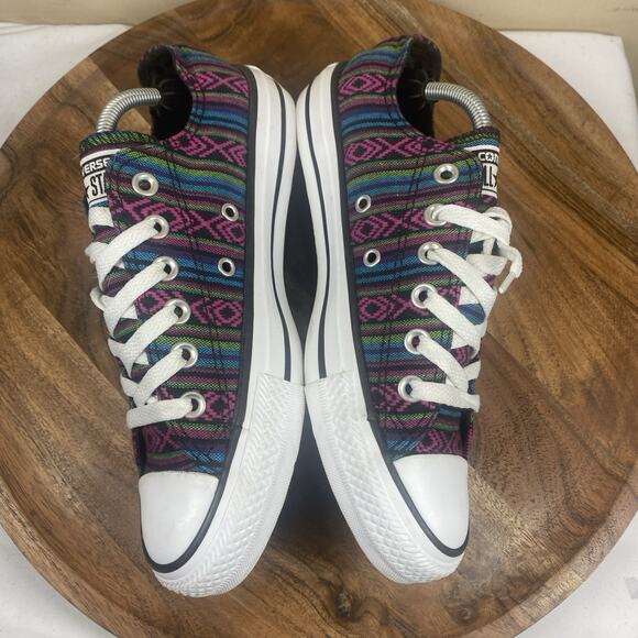 Converse All Star Womens Purple Green Size 7 Aztec Print Pattern Graphic Shoes - Picture 6 of 10
